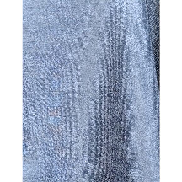 Ginko & Stitch Blue Silk Wrap Shawl Made in USA Layered Artisan Silk - Picture 5 of 8